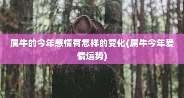 属牛的今年感情有怎样的变化(属牛今年爱情运势)