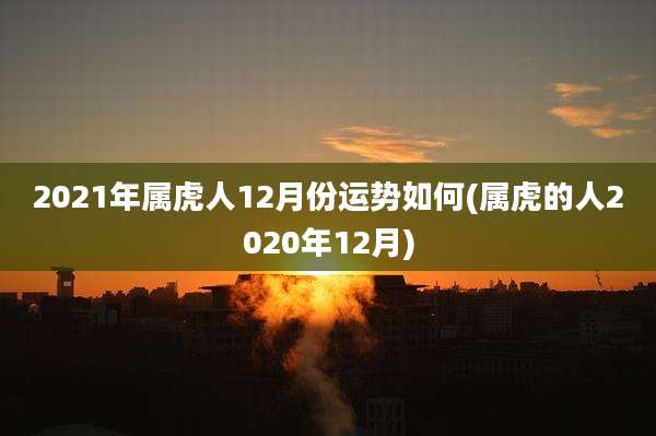 2021年属虎人12月份运势如何(属虎的人2020年12月)