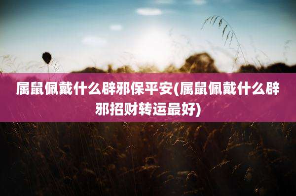 属鼠佩戴什么辟邪保平安(属鼠佩戴什么辟邪招财转运最好)