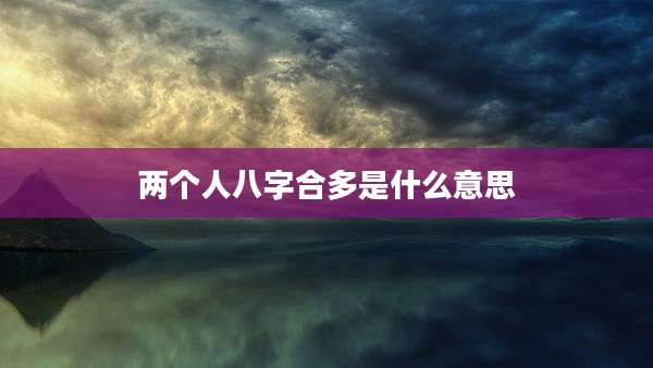 两个人八字合多是什么意思