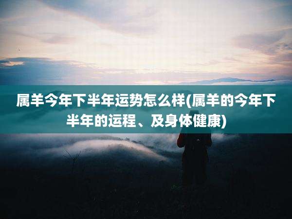 属羊今年下半年运势怎么样(属羊的今年下半年的运程、及身体健康)