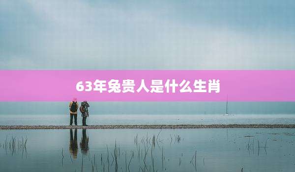 63年兔贵人是什么生肖