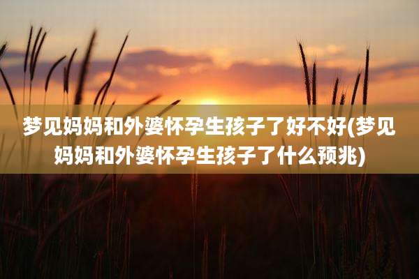 梦见妈妈和外婆怀孕生孩子了好不好(梦见妈妈和外婆怀孕生孩子了什么预兆)