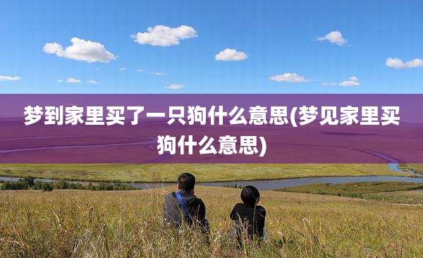 梦到家里买了一只狗什么意思(梦见家里买狗什么意思)