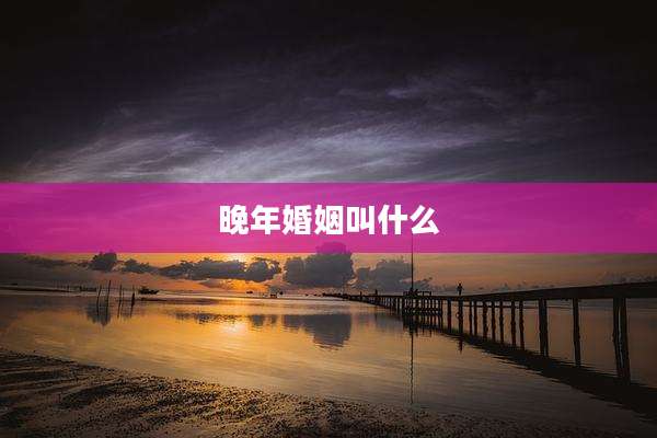 晚年婚姻叫什么