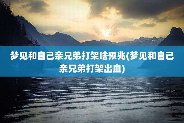 梦见和自己亲兄弟打架啥预兆(梦见和自己亲兄弟打架出血)