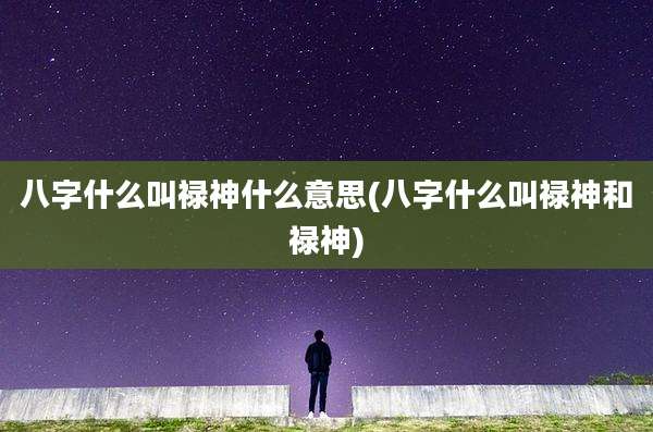 八字什么叫禄神什么意思(八字什么叫禄神和禄神)