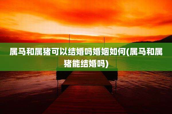属马和属猪可以结婚吗婚姻如何(属马和属猪能结婚吗)