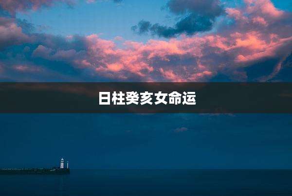 日柱癸亥女命运