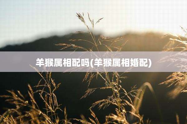 羊猴属相配吗(羊猴属相婚配)
