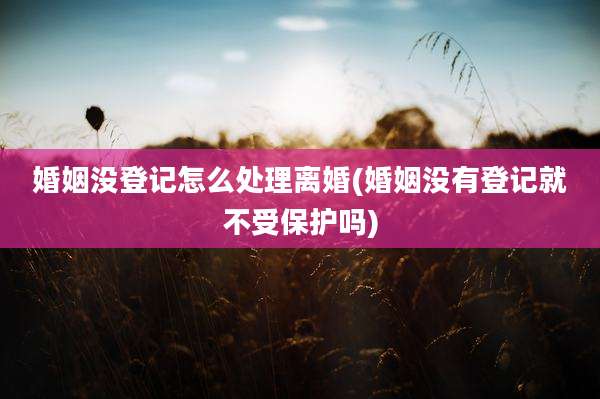 婚姻没登记怎么处理离婚(婚姻没有登记就不受保护吗)