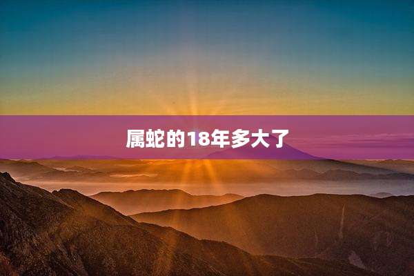 属蛇的18年多大了
