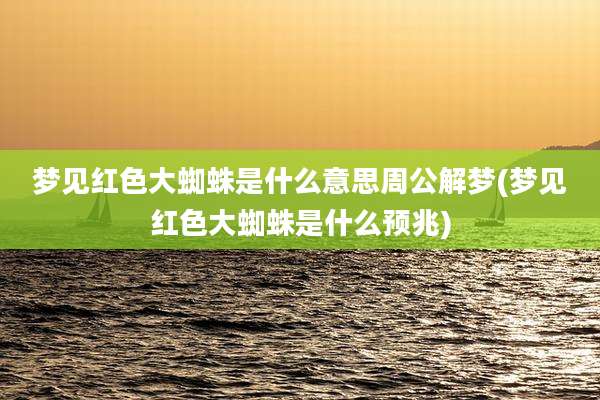 梦见红色大蜘蛛是什么意思周公解梦(梦见红色大蜘蛛是什么预兆)