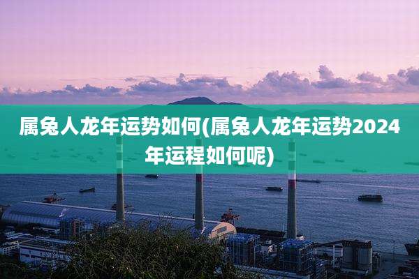 属兔人龙年运势如何(属兔人龙年运势2024年运程如何呢)