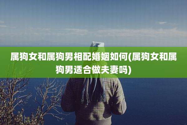 属狗女和属狗男相配婚姻如何(属狗女和属狗男适合做夫妻吗)