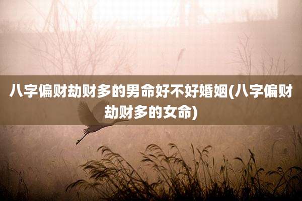 八字偏财劫财多的男命好不好婚姻(八字偏财劫财多的女命)
