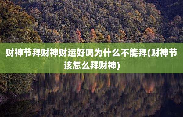 财神节拜财神财运好吗为什么不能拜(财神节该怎么拜财神)