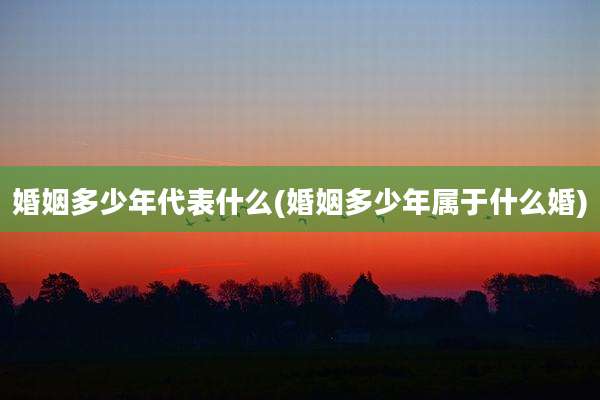 婚姻多少年代表什么(婚姻多少年属于什么婚)