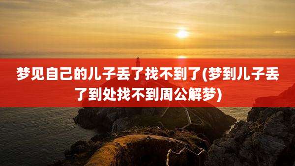 梦见自己的儿子丢了找不到了(梦到儿子丢了到处找不到周公解梦)