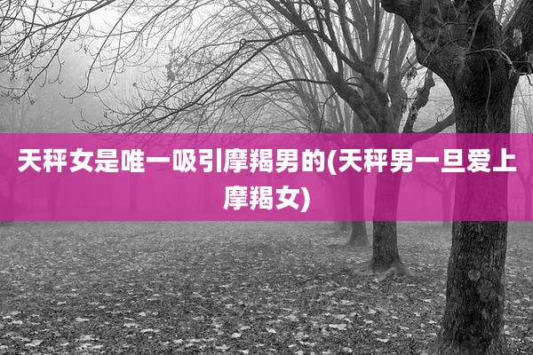 天秤女是唯一吸引摩羯男的(天秤男一旦爱上摩羯女)