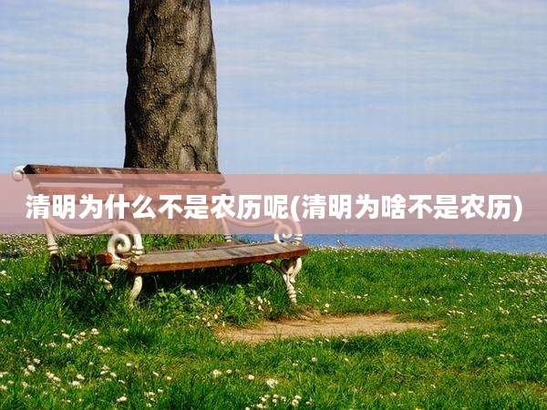 清明为什么不是农历呢(清明为啥不是农历)