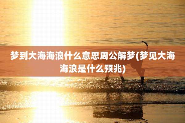 梦到大海海浪什么意思周公解梦(梦见大海海浪是什么预兆)