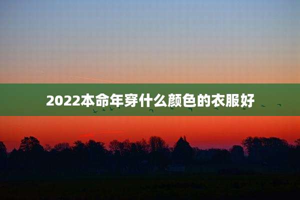 2022本命年穿什么颜色的衣服好