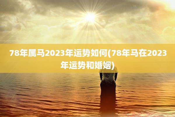 78年属马2023年运势如何(78年马在2023年运势和婚姻)