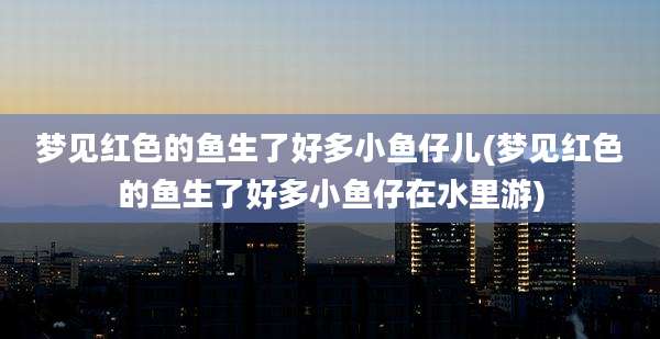 梦见红色的鱼生了好多小鱼仔儿(梦见红色的鱼生了好多小鱼仔在水里游)