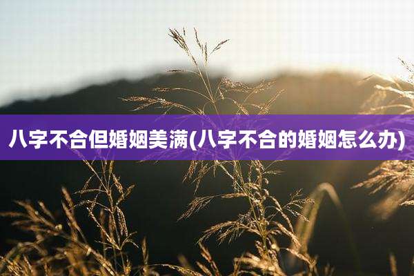 八字不合但婚姻美满(八字不合的婚姻怎么办)