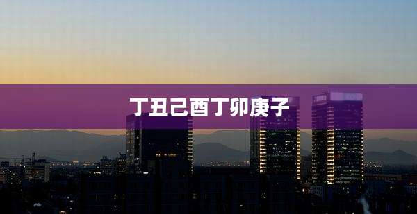 丁丑己酉丁卯庚子
