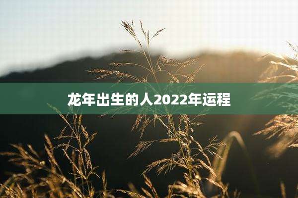 龙年出生的人2022年运程