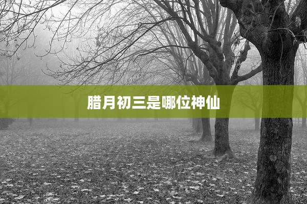 腊月初三是哪位神仙
