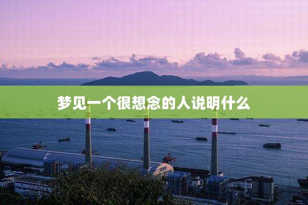 梦见一个很想念的人说明什么