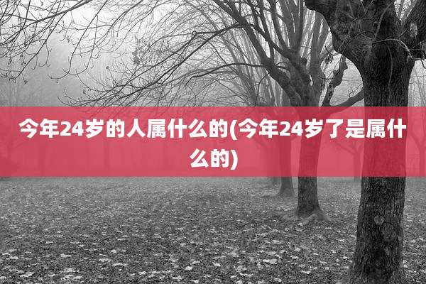 今年24岁的人属什么的(今年24岁了是属什么的)