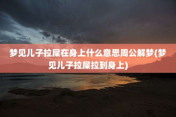 梦见儿子拉屎在身上什么意思周公解梦(梦见儿子拉屎拉到身上)