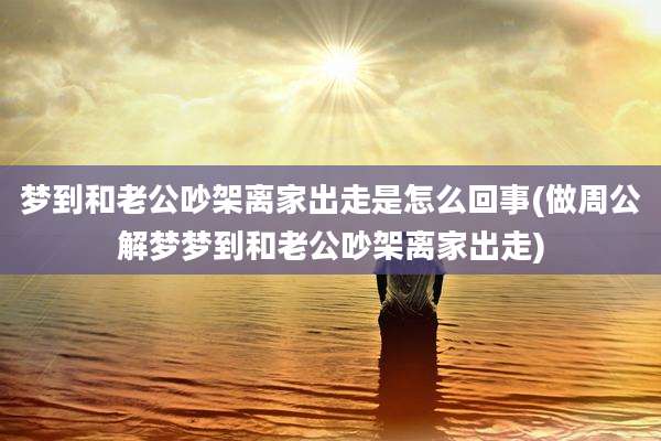 梦到和老公吵架离家出走是怎么回事(做周公解梦梦到和老公吵架离家出走)