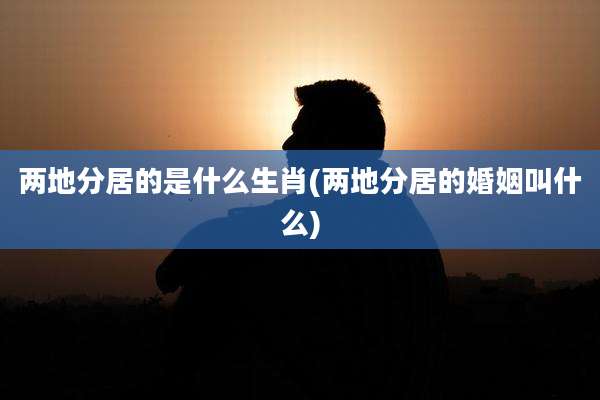 两地分居的是什么生肖(两地分居的婚姻叫什么)