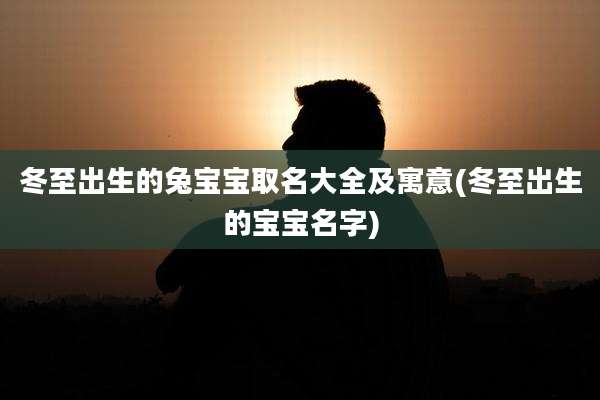 冬至出生的兔宝宝取名大全及寓意(冬至出生的宝宝名字)