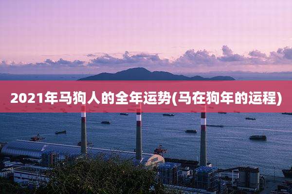 2021年马狗人的全年运势(马在狗年的运程)