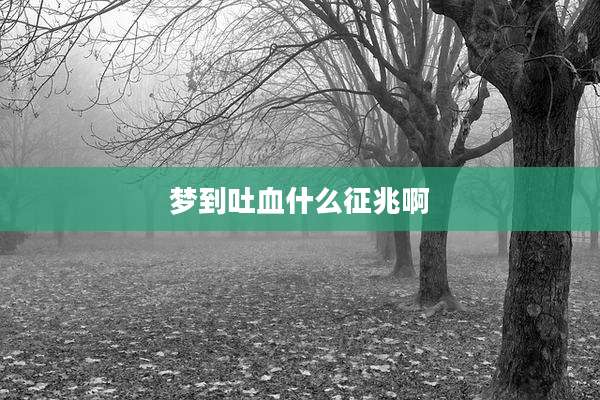 梦到吐血什么征兆啊