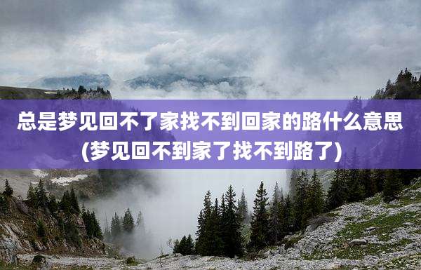 总是梦见回不了家找不到回家的路什么意思(梦见回不到家了找不到路了)