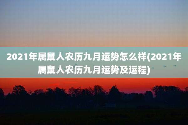 2021年属鼠人农历九月运势怎么样(2021年属鼠人农历九月运势及运程)