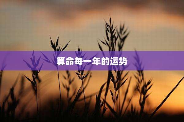 算命每一年的运势