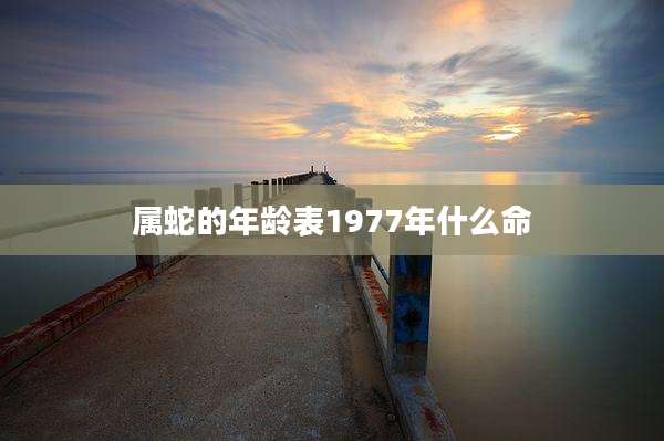 属蛇的年龄表1977年什么命
