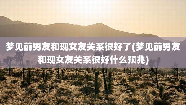 梦见前男友和现女友关系很好了(梦见前男友和现女友关系很好什么预兆)