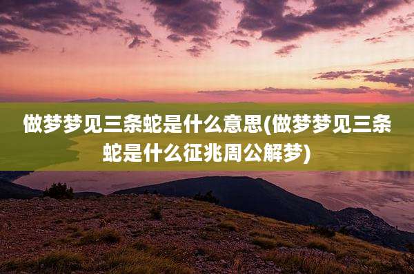 做梦梦见三条蛇是什么意思(做梦梦见三条蛇是什么征兆周公解梦)