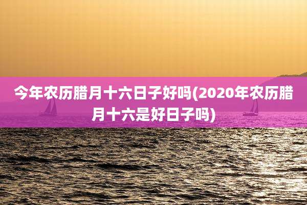 今年农历腊月十六日子好吗(2020年农历腊月十六是好日子吗)