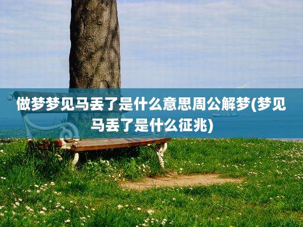 做梦梦见马丢了是什么意思周公解梦(梦见马丢了是什么征兆)