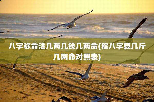 八字称命法几两几钱几两命(称八字算几斤几两命对照表)